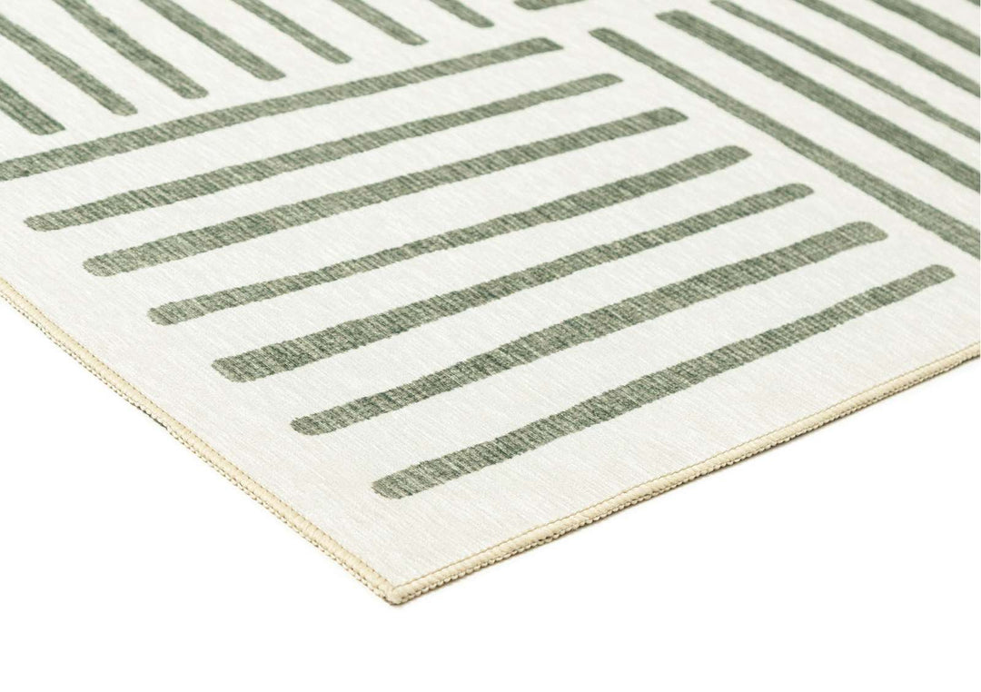 Talamook Green Matchstick Indoor Outdoor Washable Rug – Loopsie